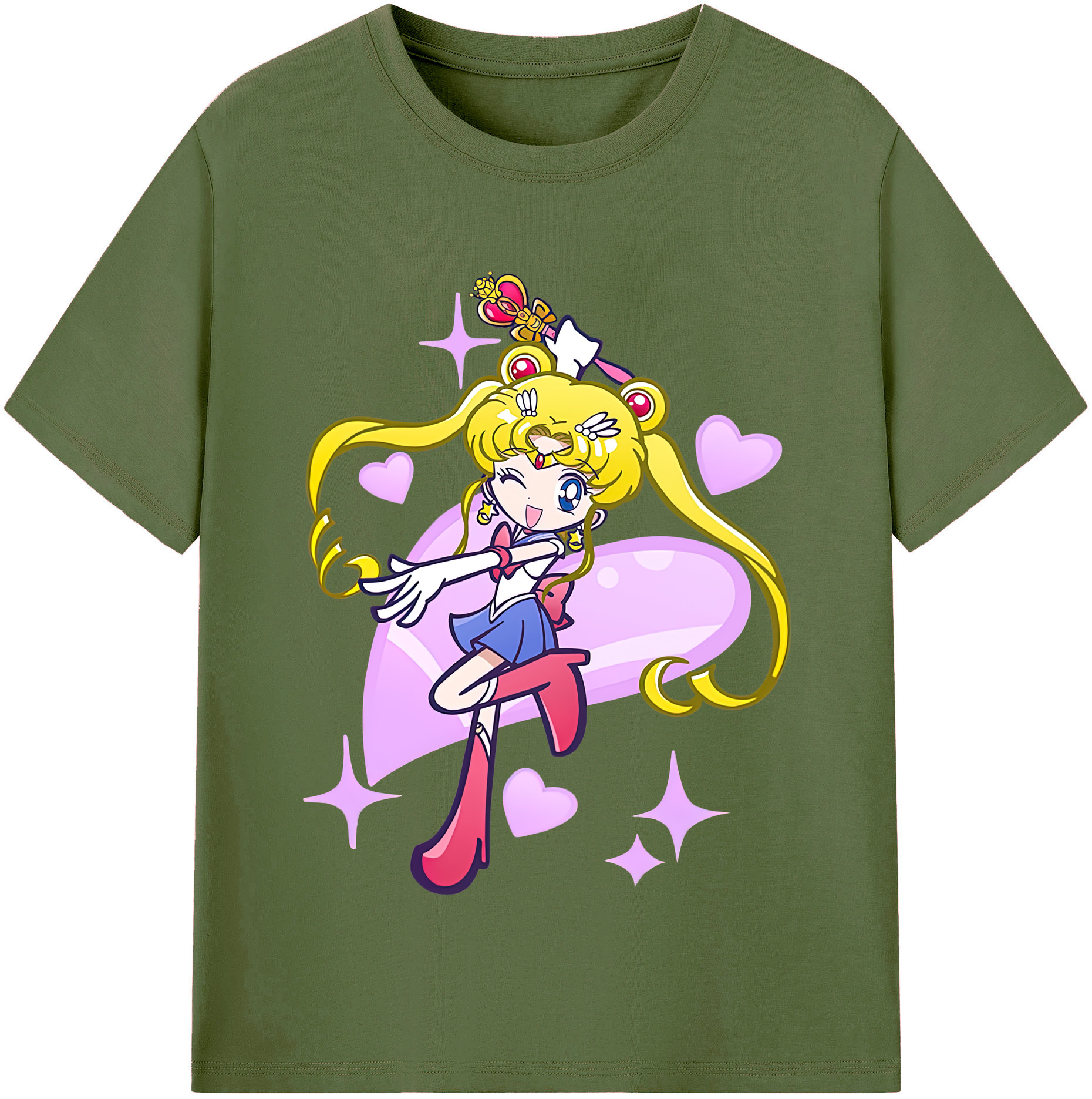 （画像用） 美少女戦士セーラームーン 月野 うさぎ つきの うさぎ Sailor Moon Tsukino Usagi 綿100％半袖Tシャツ（フロントプリント）